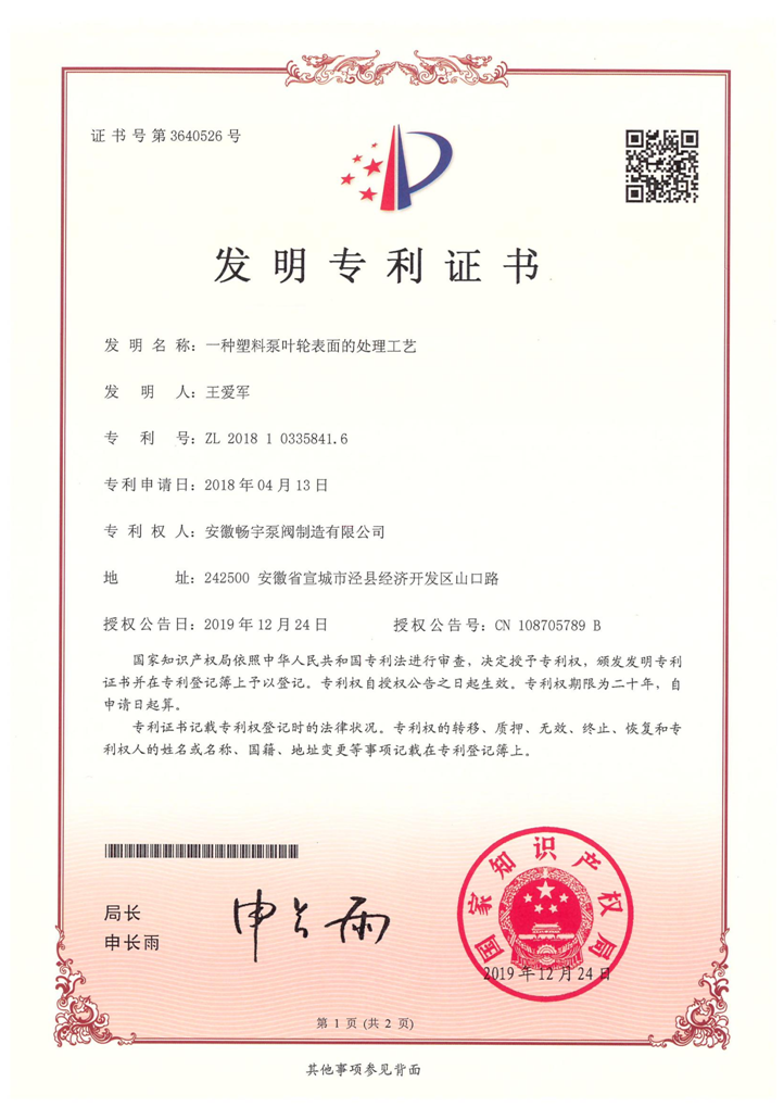 19年叶轮表面处理工艺发明